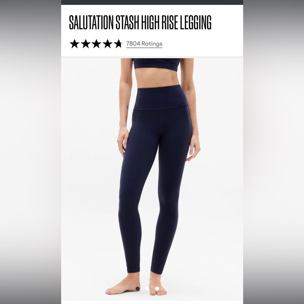 Athleta Blue High-Waisted Performance Leggings